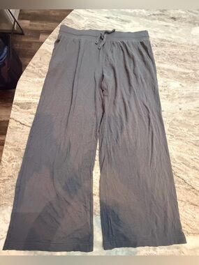 Terra & Sky 1X Wide Leg Lounge Pants Gray Stretch Pull On Plus Size